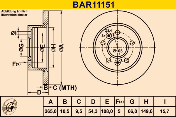 Barum BAR11151 - Əyləc Diski furqanavto.az