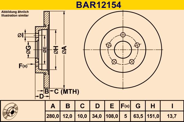 Barum BAR12154 - Əyləc Diski furqanavto.az