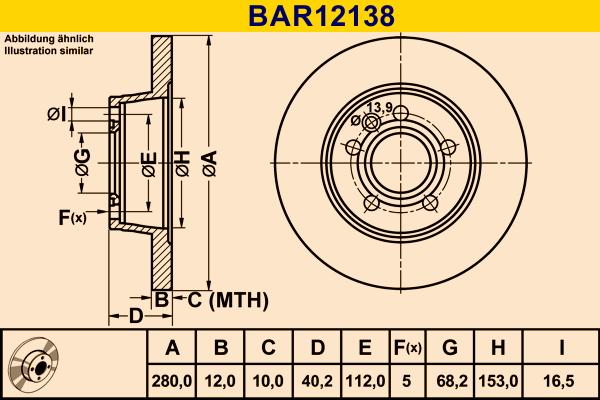 Barum BAR12138 - Əyləc Diski furqanavto.az