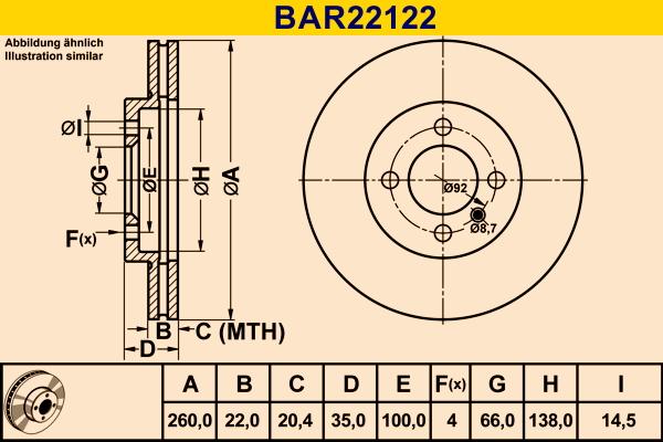 Barum BAR22122 - Əyləc Diski furqanavto.az