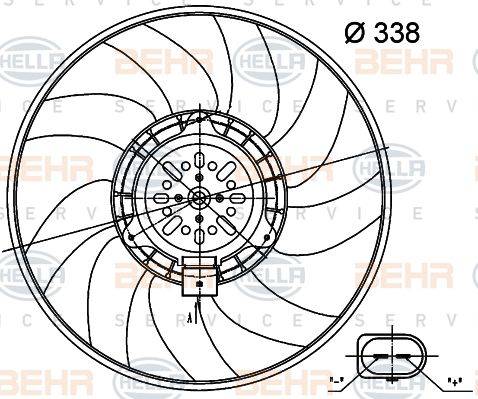 BEHR HELLA Service 8EW 351 000-484 - Fen, radiator furqanavto.az