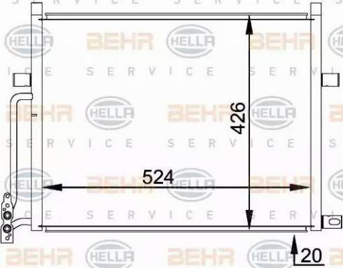 BEHR HELLA Service 8FC 351 038-204 - Kondenser, kondisioner furqanavto.az