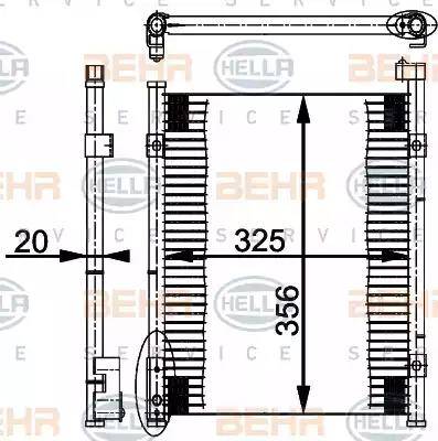 BEHR HELLA Service 8FC 351 037-021 - Kondenser, kondisioner furqanavto.az