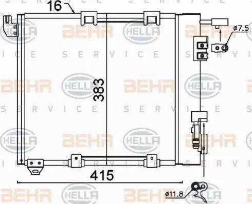 BEHR HELLA Service 8FC 351 301-374 - Kondenser, kondisioner furqanavto.az