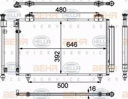 BEHR HELLA Service 8FC 351 303-671 - Kondenser, kondisioner furqanavto.az