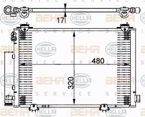 BEHR HELLA Service 8FC 351 302-201 - Kondenser, kondisioner furqanavto.az