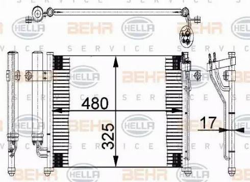 BEHR HELLA Service 8FC 351 318-071 - Kondenser, kondisioner furqanavto.az