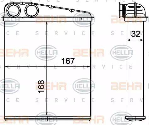 BEHR HELLA Service 8FH 351 000-641 - İstilik dəyişdiricisi, daxili isitmə furqanavto.az