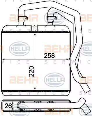 BEHR HELLA Service 8FH 351 000-601 - İstilik dəyişdiricisi, daxili isitmə furqanavto.az