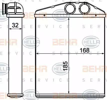 BEHR HELLA Service 8FH 351 000-611 - İstilik dəyişdiricisi, daxili isitmə furqanavto.az