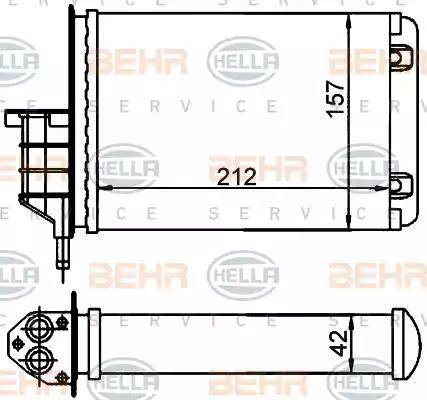 BEHR HELLA Service 8FH 351 001-554 - İstilik dəyişdiricisi, daxili isitmə furqanavto.az