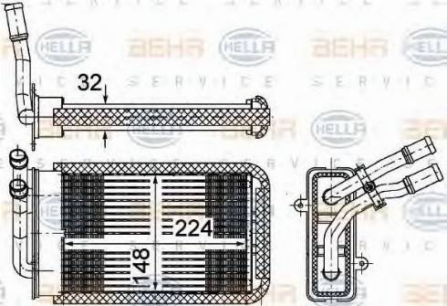 BEHR HELLA Service 8FH 351 002-141 - İstilik dəyişdiricisi, daxili isitmə furqanavto.az