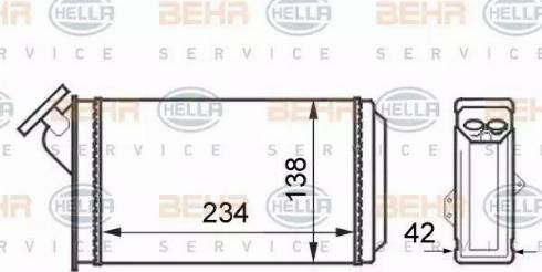 BEHR HELLA Service 8FH 351 024-321 - İstilik dəyişdiricisi, daxili isitmə furqanavto.az