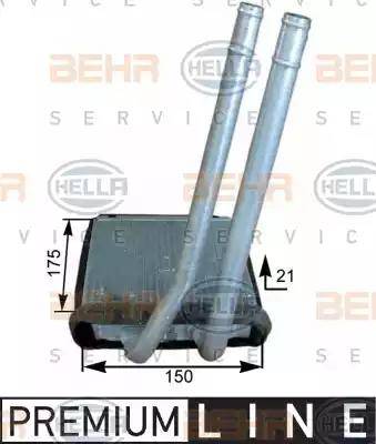 BEHR HELLA Service 8FH 351 315-281 - İstilik dəyişdiricisi, daxili isitmə furqanavto.az