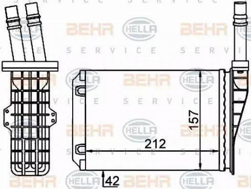 BEHR HELLA Service 8FH 351 316-534 - İstilik dəyişdiricisi, daxili isitmə furqanavto.az