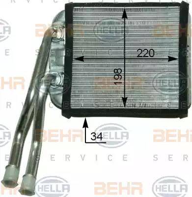 BEHR HELLA Service 8FH 351 316-201 - İstilik dəyişdiricisi, daxili isitmə furqanavto.az