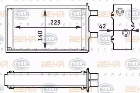 BEHR HELLA Service 8FH 351 311-001 - İstilik dəyişdiricisi, daxili isitmə furqanavto.az