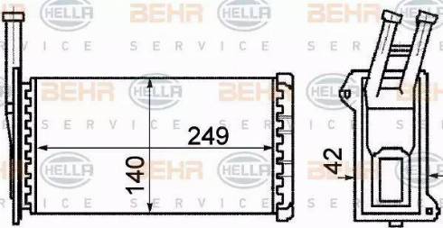 BEHR HELLA Service 8FH 351 311-081 - İstilik dəyişdiricisi, daxili isitmə furqanavto.az