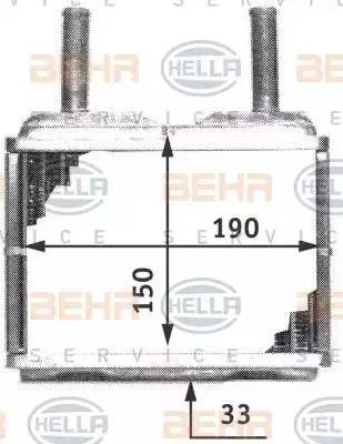 BEHR HELLA Service 8FH 351 311-771 - İstilik dəyişdiricisi, daxili isitmə furqanavto.az