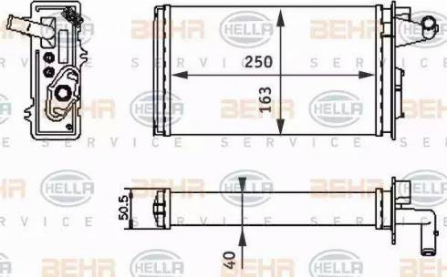 BEHR HELLA Service 8FH 351 313-041 - İstilik dəyişdiricisi, daxili isitmə furqanavto.az