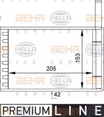 BEHR HELLA Service 8FH 351 313-111 - İstilik dəyişdiricisi, daxili isitmə furqanavto.az