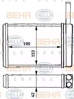 BEHR HELLA Service 8FH 351 313-121 - İstilik dəyişdiricisi, daxili isitmə furqanavto.az