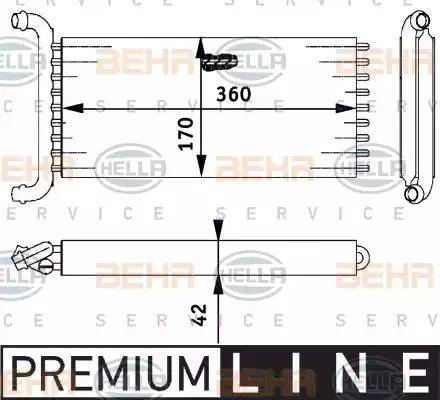 BEHR HELLA Service 8FH 351 312-141 - İstilik dəyişdiricisi, daxili isitmə furqanavto.az