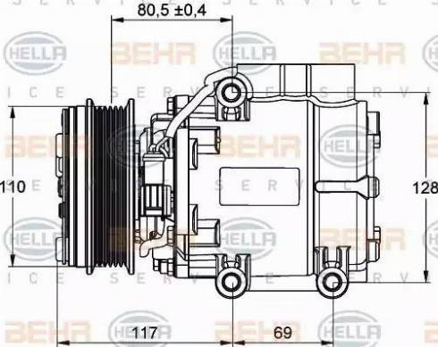 BEHR HELLA Service 8FK 351 109-201 - Kompressor, kondisioner furqanavto.az