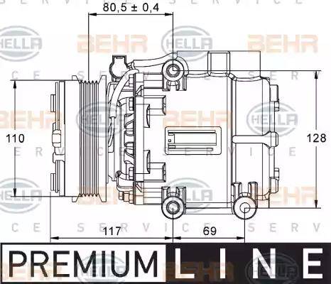 BEHR HELLA Service 8FK 351 113-411 - Kompressor, kondisioner furqanavto.az