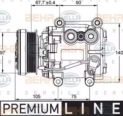 BEHR HELLA Service 8FK 351 134-491 - Kompressor, kondisioner furqanavto.az