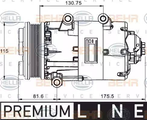 BEHR HELLA Service 8FK 351 334-051 - Kompressor, kondisioner furqanavto.az