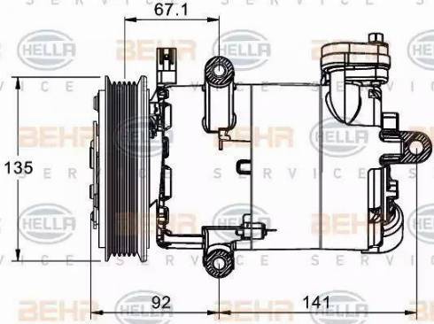 BEHR HELLA Service 8FK 351 334-021 - Kompressor, kondisioner furqanavto.az