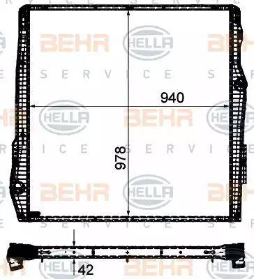 BEHR HELLA Service 8MK 376 906-301 - Radiator, mühərrikin soyudulması furqanavto.az