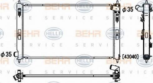 BEHR HELLA Service 8MK 376 900-681 - Radiator, mühərrikin soyudulması furqanavto.az