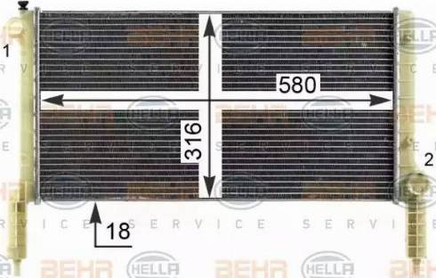 BEHR HELLA Service 8MK 376 900-071 - Radiator, mühərrikin soyudulması furqanavto.az