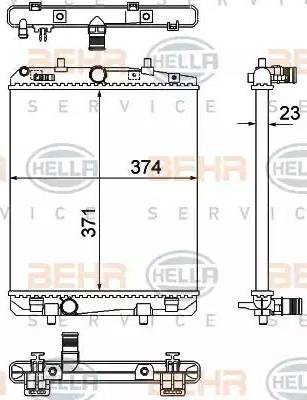 BEHR HELLA Service 8MK 376 901-051 - Radiator, mühərrikin soyudulması furqanavto.az