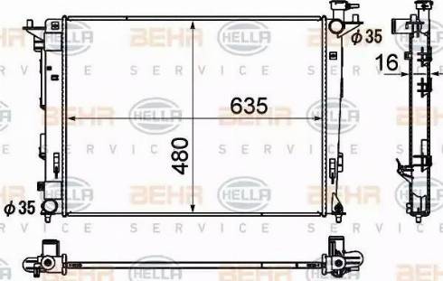 BEHR HELLA Service 8MK 376 790-441 - Radiator, mühərrikin soyudulması furqanavto.az