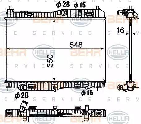 BEHR HELLA Service 8MK 376 790-501 - Radiator, mühərrikin soyudulması furqanavto.az