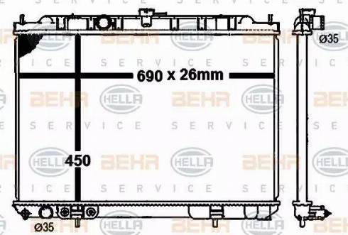 BEHR HELLA Service 8MK 376 790-301 - Radiator, mühərrikin soyudulması furqanavto.az