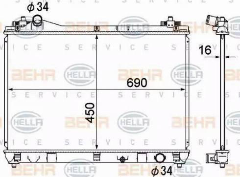 BEHR HELLA Service 8MK 376 790-261 - Radiator, mühərrikin soyudulması furqanavto.az