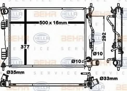 BEHR HELLA Service 8MK 376 792-391 - Radiator, mühərrikin soyudulması furqanavto.az