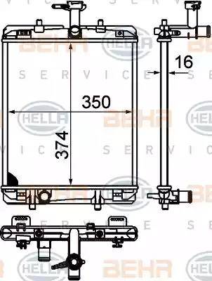 BEHR HELLA Service 8MK 376 749-654 - Radiator, mühərrikin soyudulması furqanavto.az