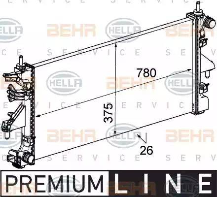 BEHR HELLA Service 8MK 376 745-091 - Radiator, mühərrikin soyudulması furqanavto.az