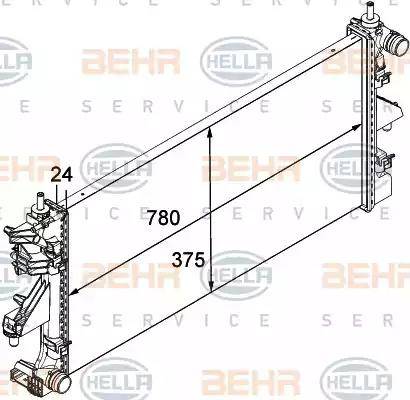 BEHR HELLA Service 8MK 376 745-034 - Radiator, mühərrikin soyudulması furqanavto.az