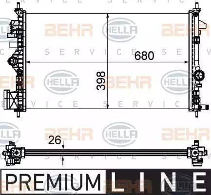 BEHR HELLA Service 8MK 376 754-351 - Radiator, mühərrikin soyudulması furqanavto.az