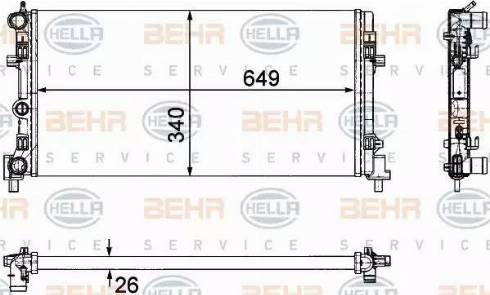 BEHR HELLA Service 8MK 376 754-284 - Radiator, mühərrikin soyudulması furqanavto.az