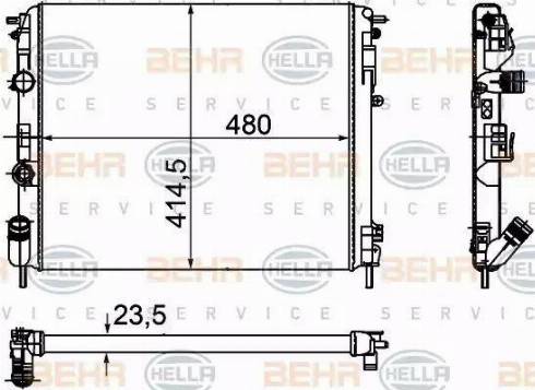 BEHR HELLA Service 8MK 376 755-341 - Radiator, mühərrikin soyudulması furqanavto.az