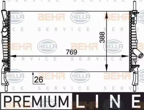 BEHR HELLA Service 8MK 376 764-411 - Radiator, mühərrikin soyudulması furqanavto.az