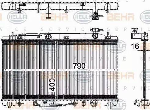 BEHR HELLA Service 8MK 376 764-781 - Radiator, mühərrikin soyudulması furqanavto.az