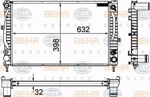 BEHR HELLA Service 8MK 376 766-141 - Radiator, mühərrikin soyudulması furqanavto.az